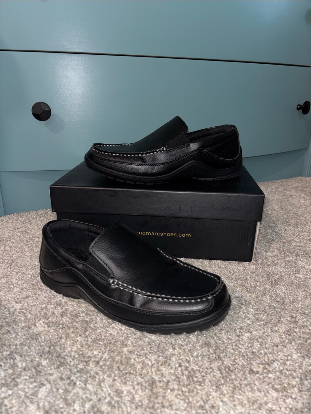 Tommy Hilfiger Black Slip-On Moc Toe Loafers